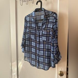Semi Sheer Express Shirt, Never Worn Before, Small Blue Shirt